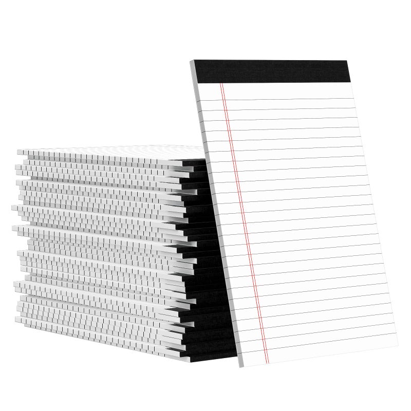Vishoitty 36 Pack Legal Pads 5x8, Small Notepad, College Ruled Writing Pads, Small Note Pads 5x8 White, Narrow Ruled Lined Paper Pads, 30 Sheet/Notepad, Perforated Mini Notepad for Work Home School to-Do Lists - Image 1